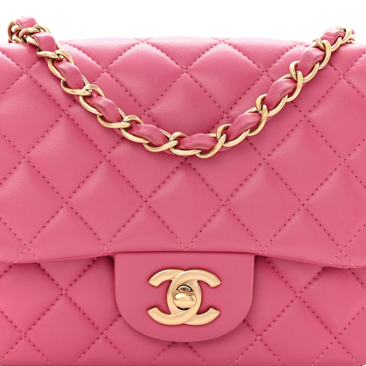 Chanel Lambskin Quilted Mini Square Flap Pink 8 of 12