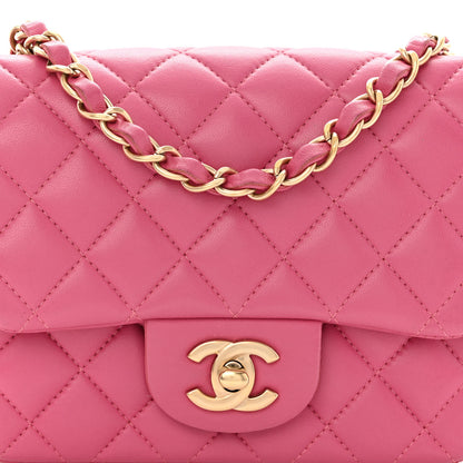 Chanel Lambskin Quilted Mini Square Flap Pink 8 of 12