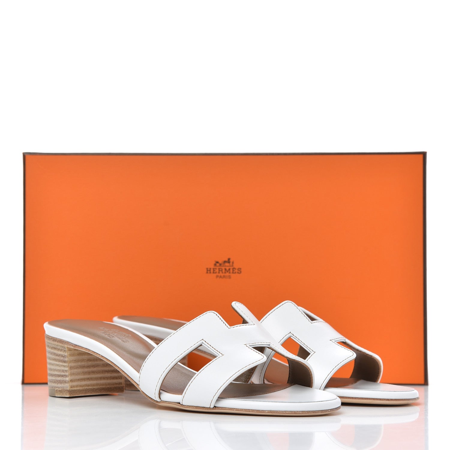 Hermes Calfskin Oasis Sandals 36.5 White 12 of 12