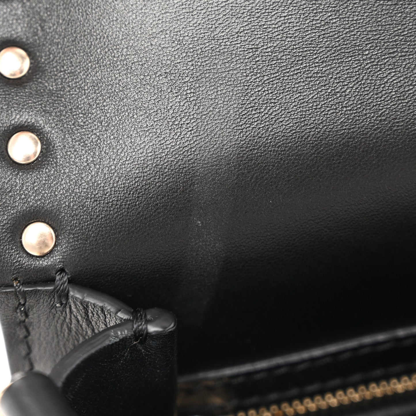 Vitello Rockstud Shoulder Flap Messenger Bag Black