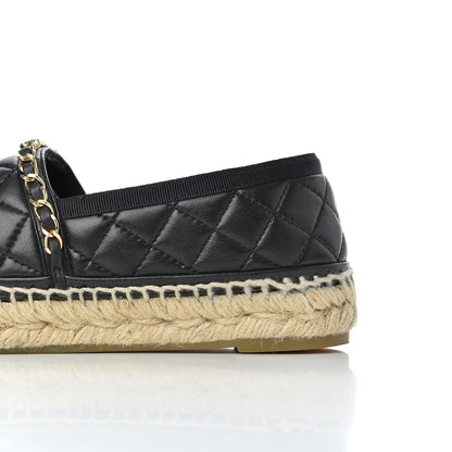 Chanel Lambskin Quilted CC Chain Espadrilles 36 Black 20 of 25