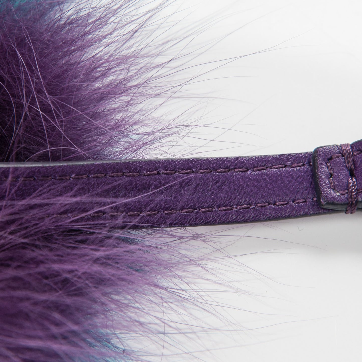 Fox Fur Shiny Nappa Bi-Color M ABCharm Bag Charm Viola Lago Viola Plus