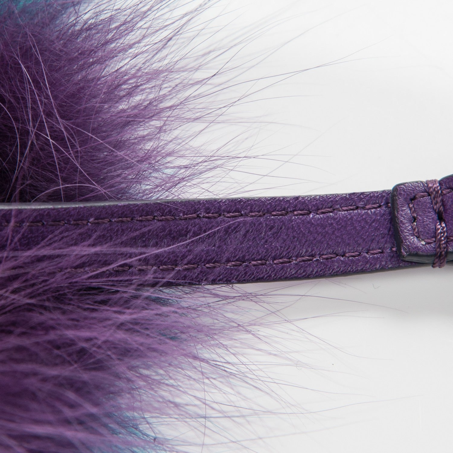 Fendi Fox Fur Shiny Nappa Bi-Color M ABCharm Bag Charm Viola Lago Viola Plus 4 of 4