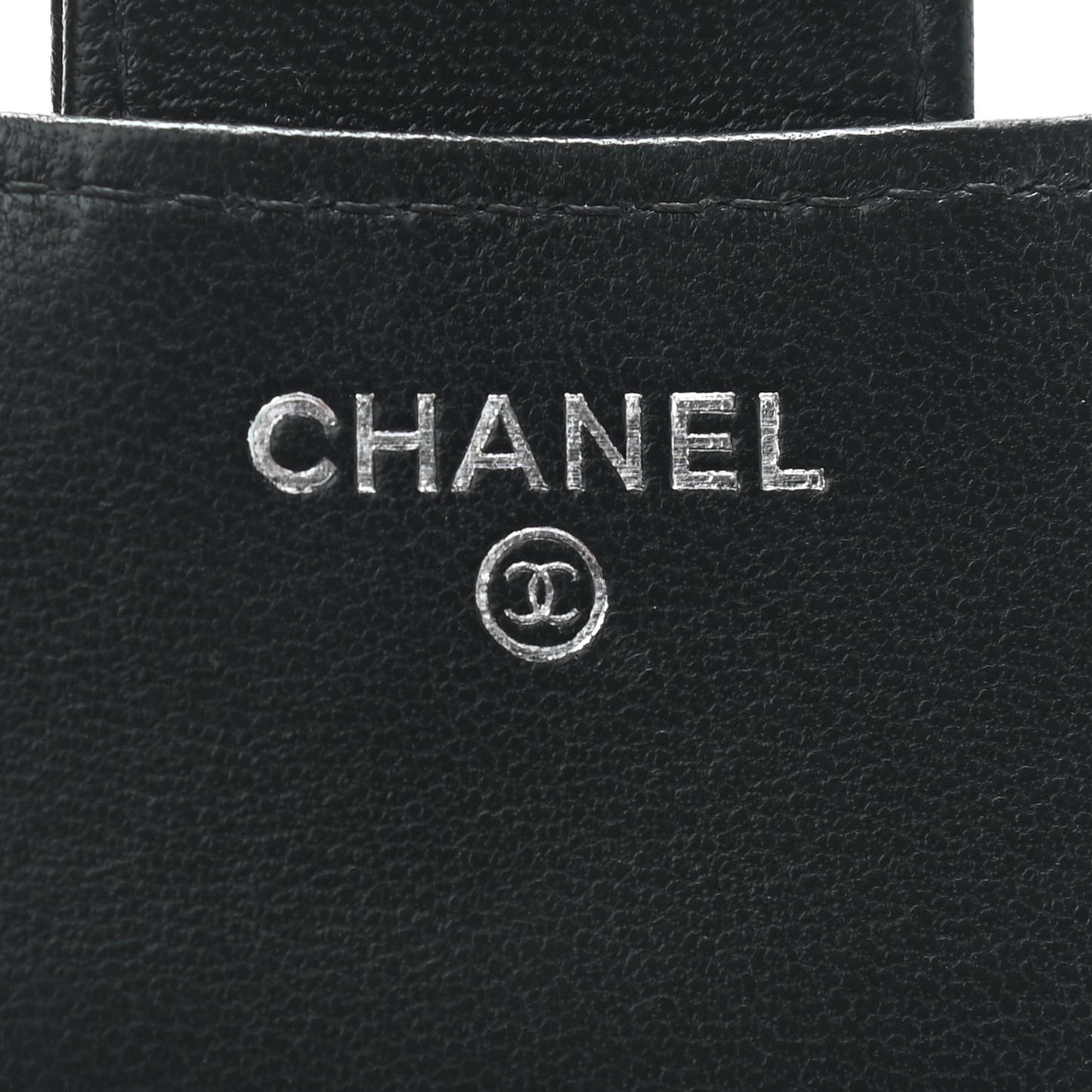 Lambskin Quilted Compact Flap Wallet Black