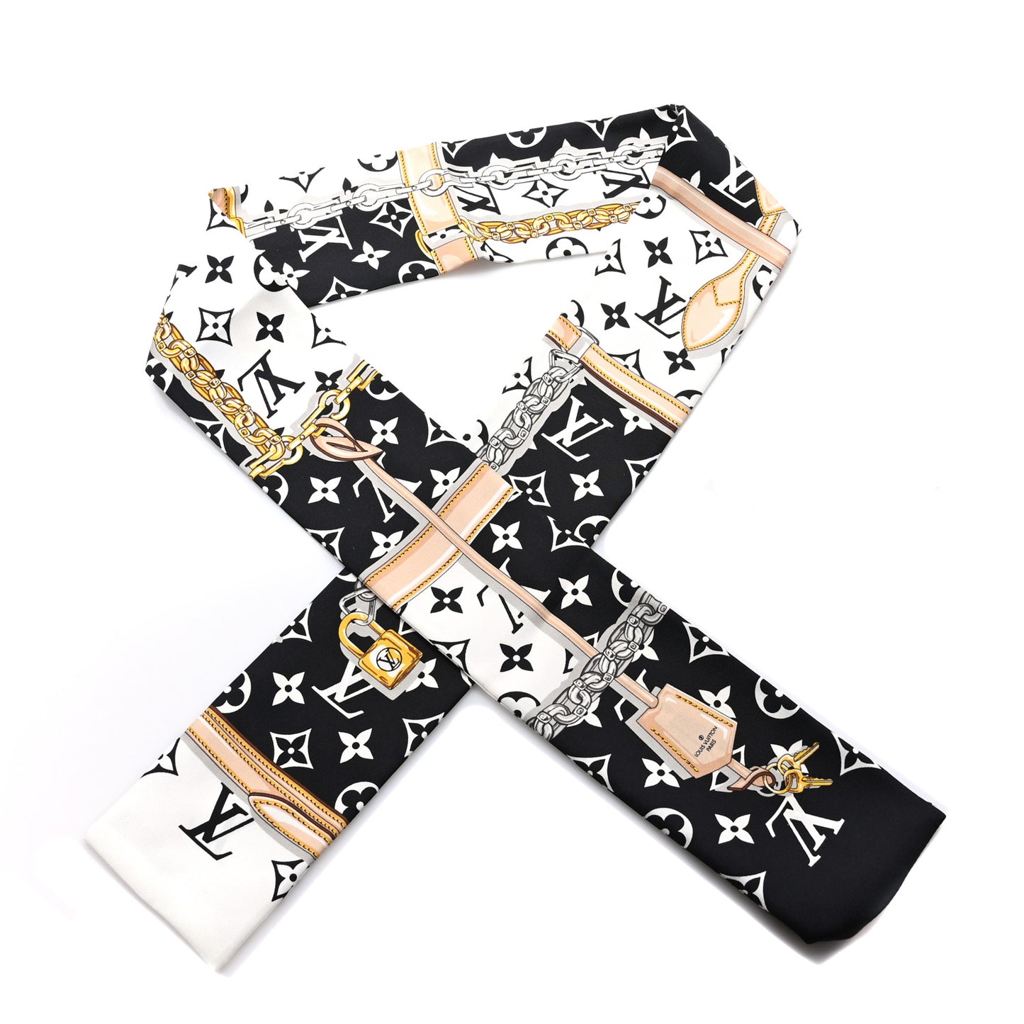 LOUIS VUITTON Silk Monogram Confidential Bandeau Black