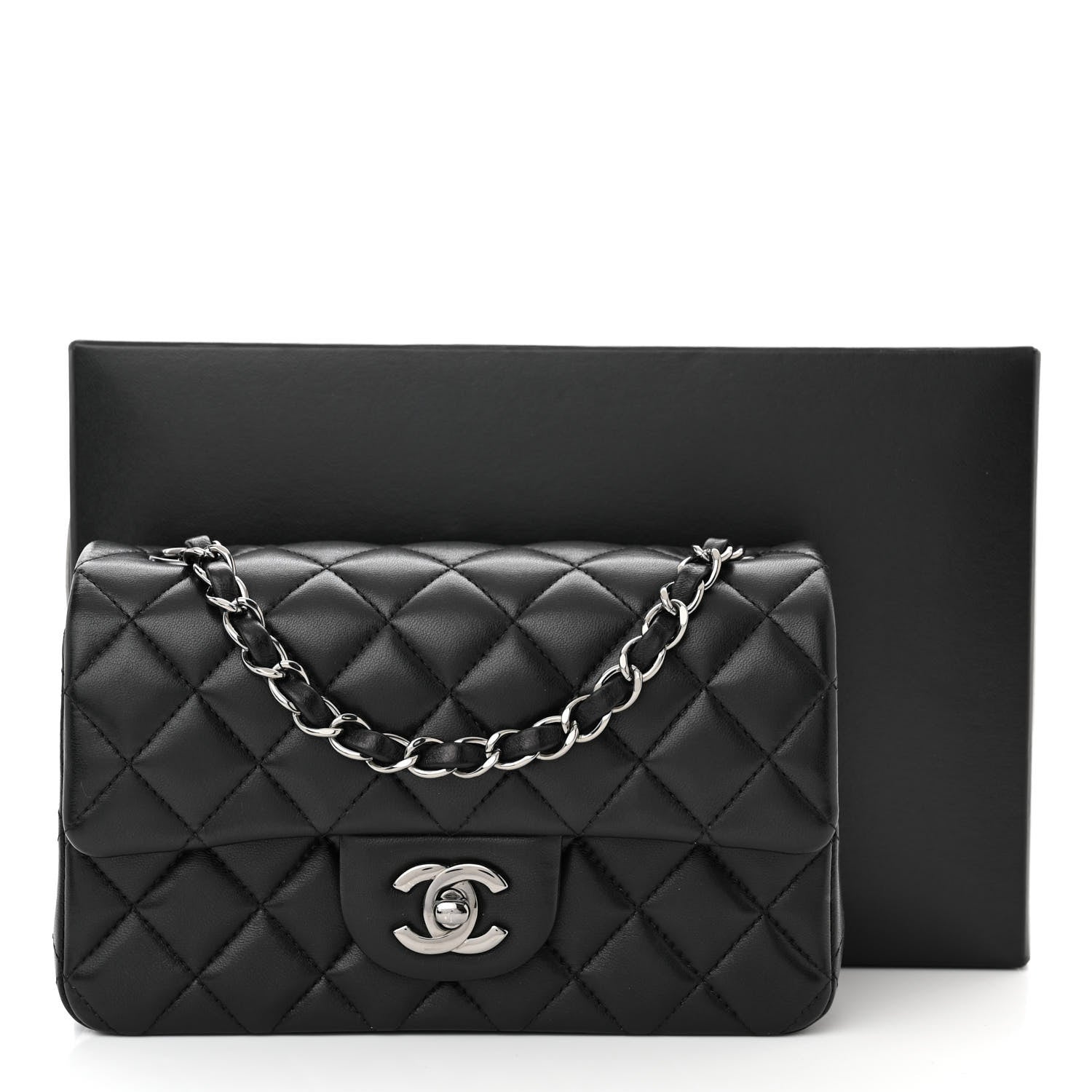 Chanel Lambskin Quilted Mini Rectangular Flap Black 11 of 11