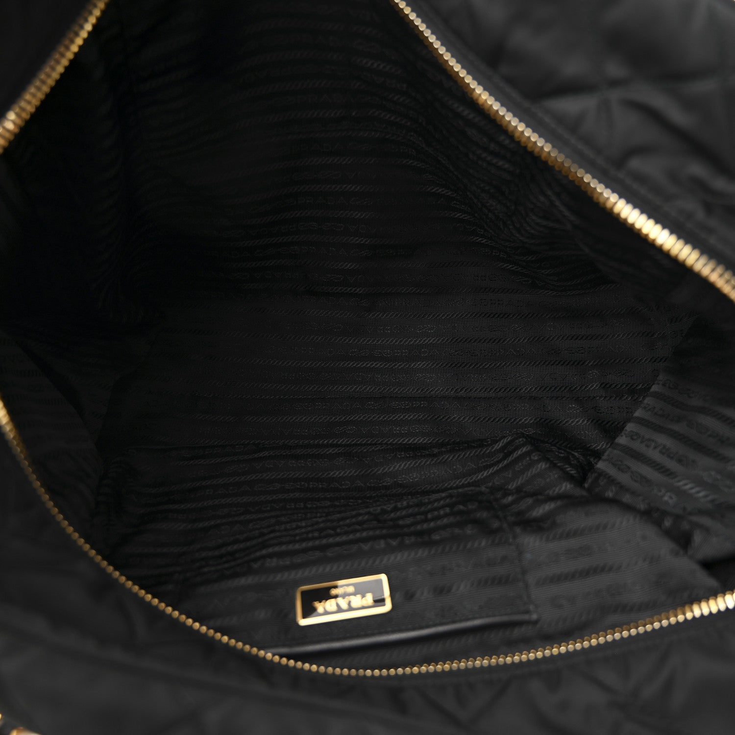 Prada Nylon Tessuto Impuntu Quilted Large Shoulder Bag Black 5 of 11