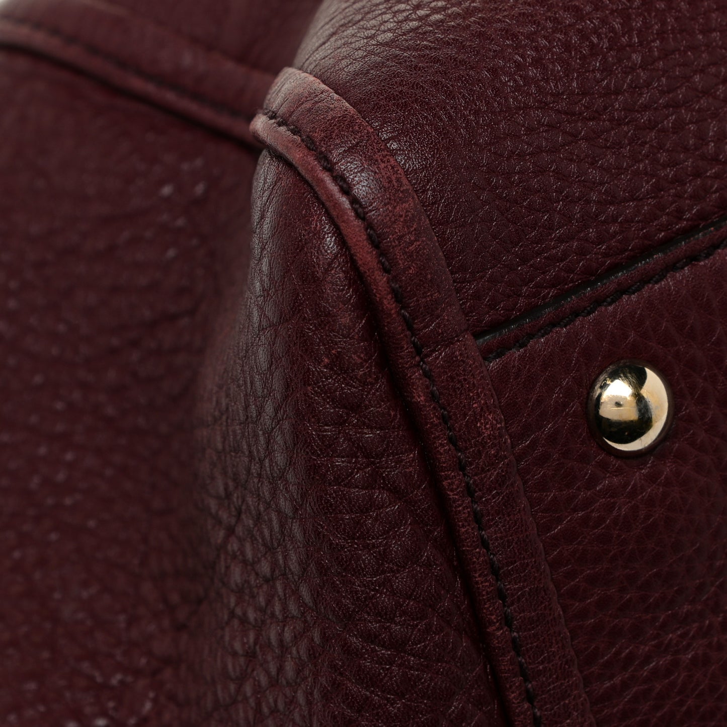 Pebbled Calfskin Medium Soho Shoulder Bag Bordeaux