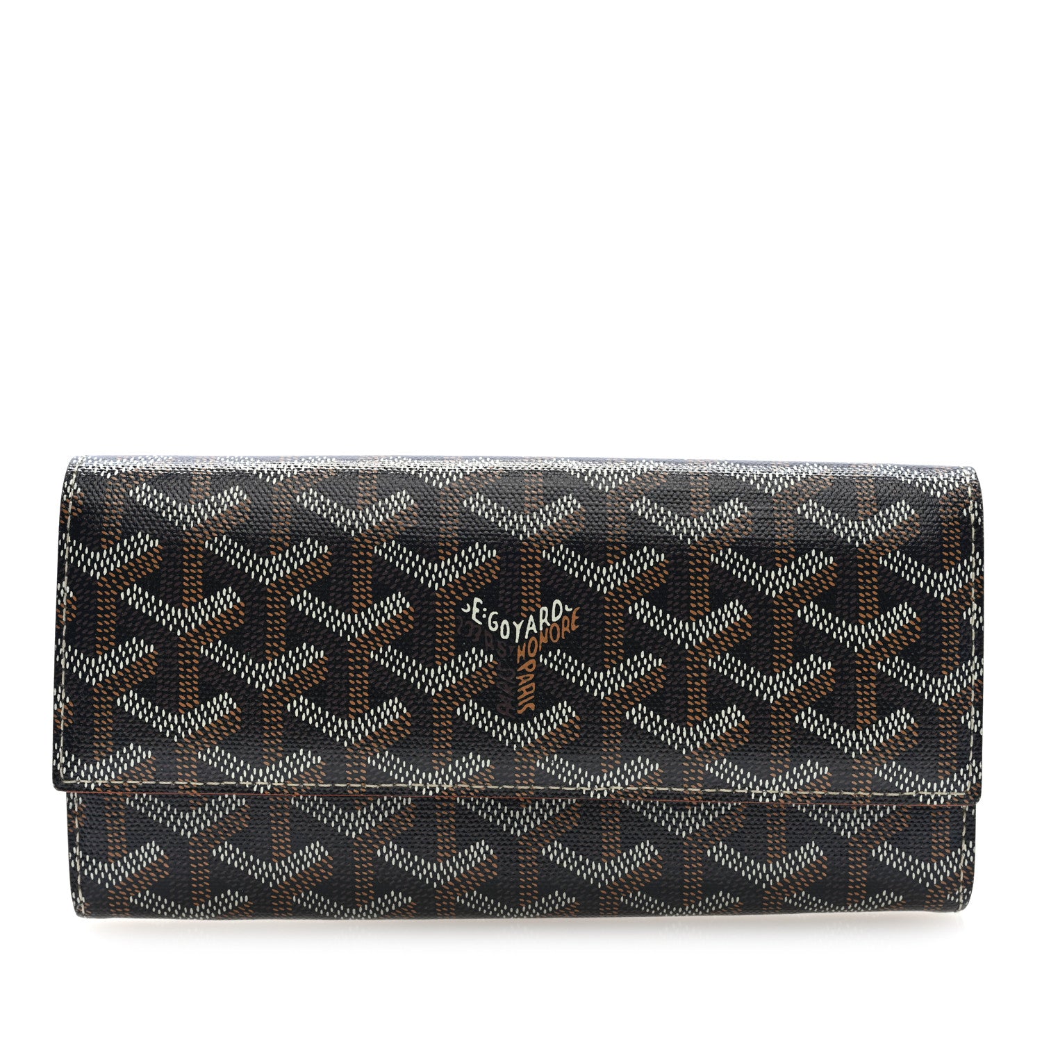 Goyard Goyardine Varenne Long Wallet Black Gold 1 of 7