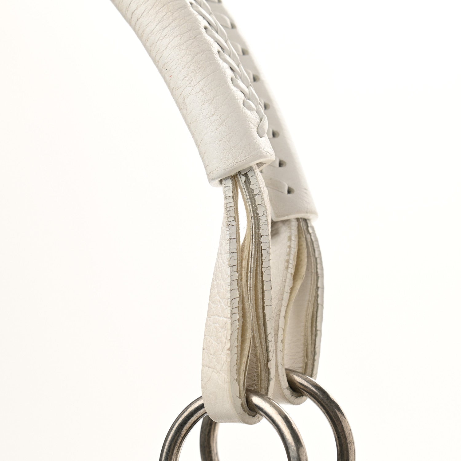 Christian Dior Calfskin Braided Gaucho Double Saddle Bag White 12 of 17