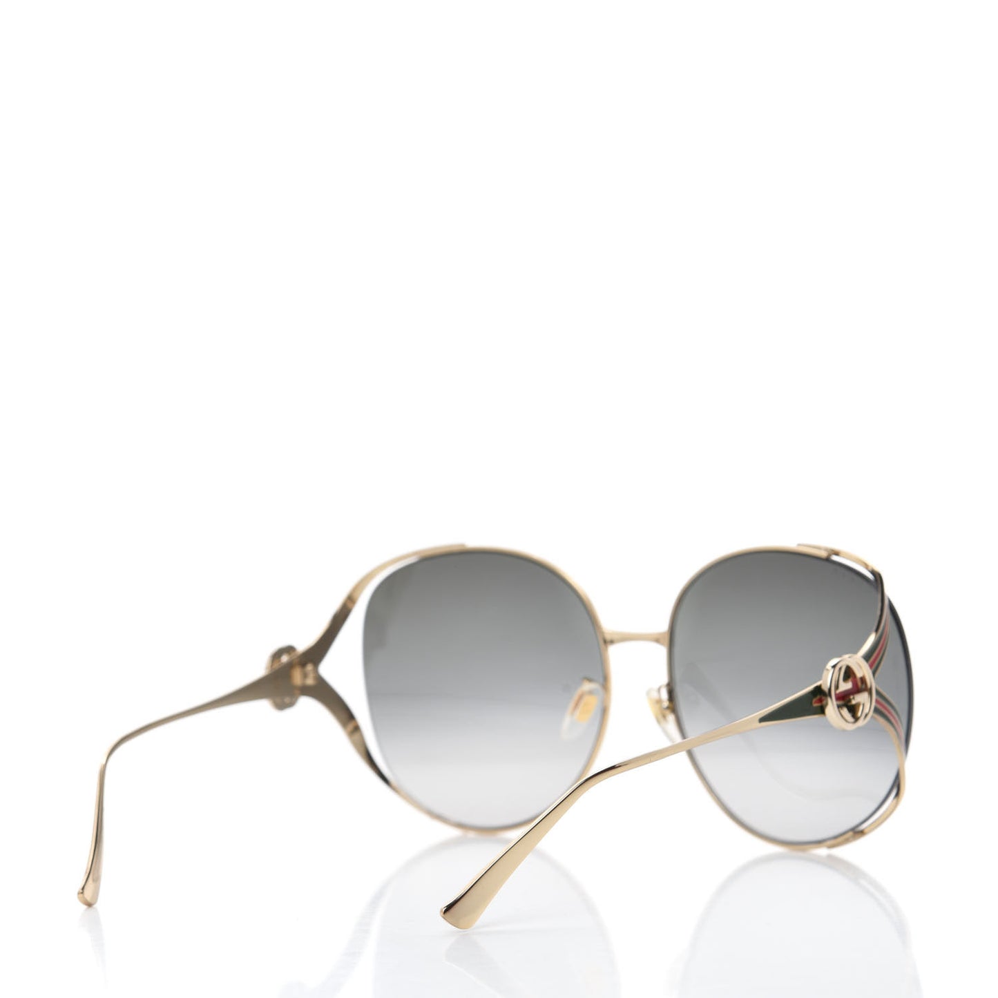 Metal Oversized Round Frame GG0225S Sunglasses Gold