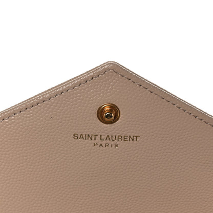 Saint Laurent Grain De Poudre Matelasse Chevron Monogram Chain Wallet Nude Powder 6 of 11