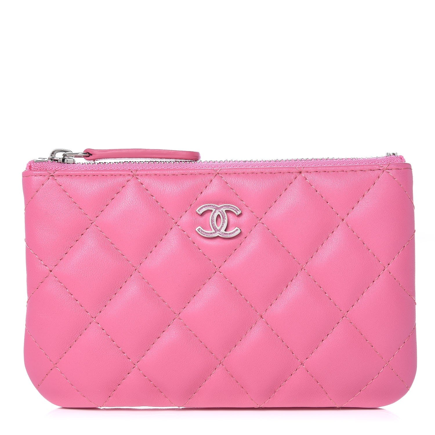 Chanel Lambskin Quilted Small Cosmetic Case Pink 1 of 8