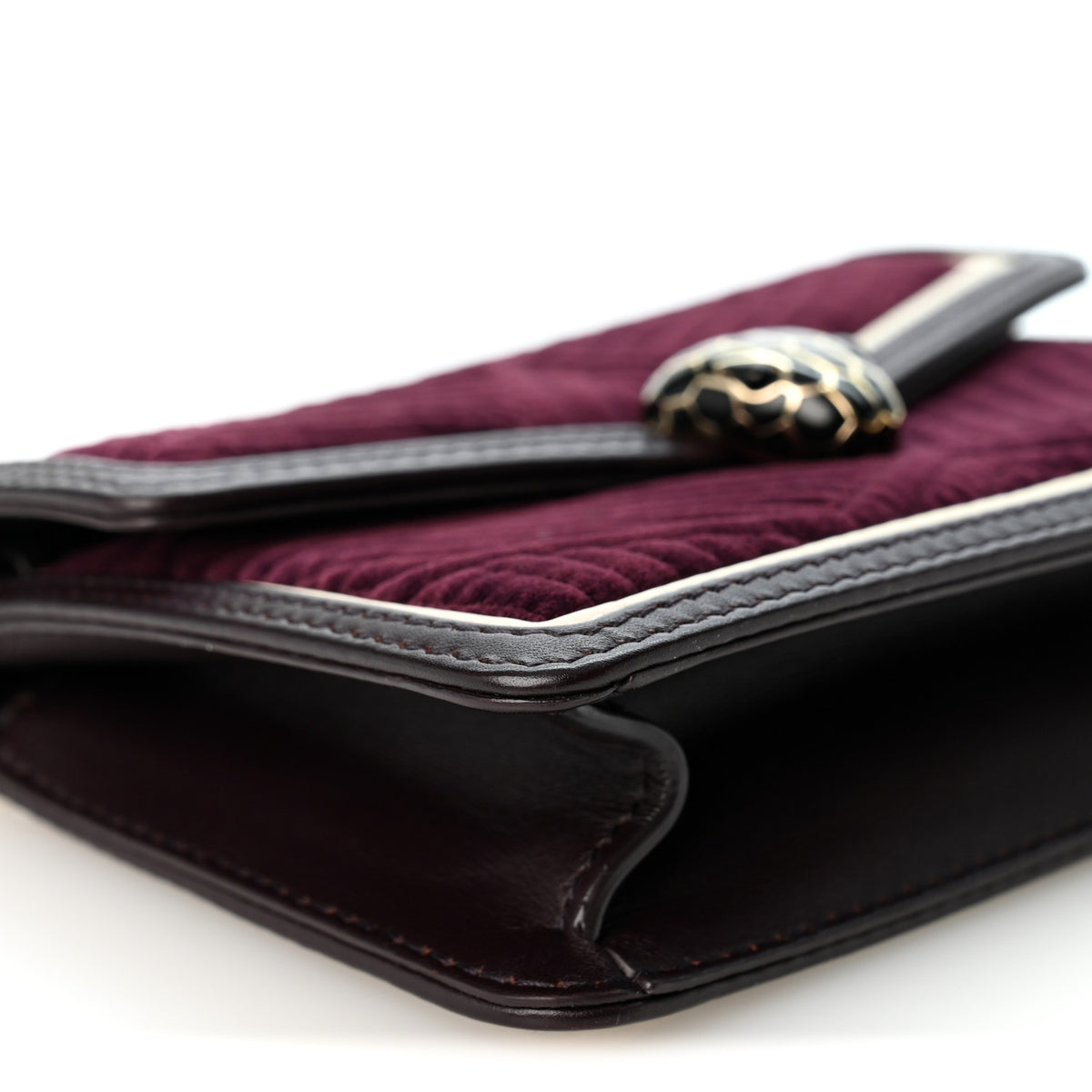 Bulgari Velvet Quilted Serpenti Forever Shoulder Bag Plum 8 of 9