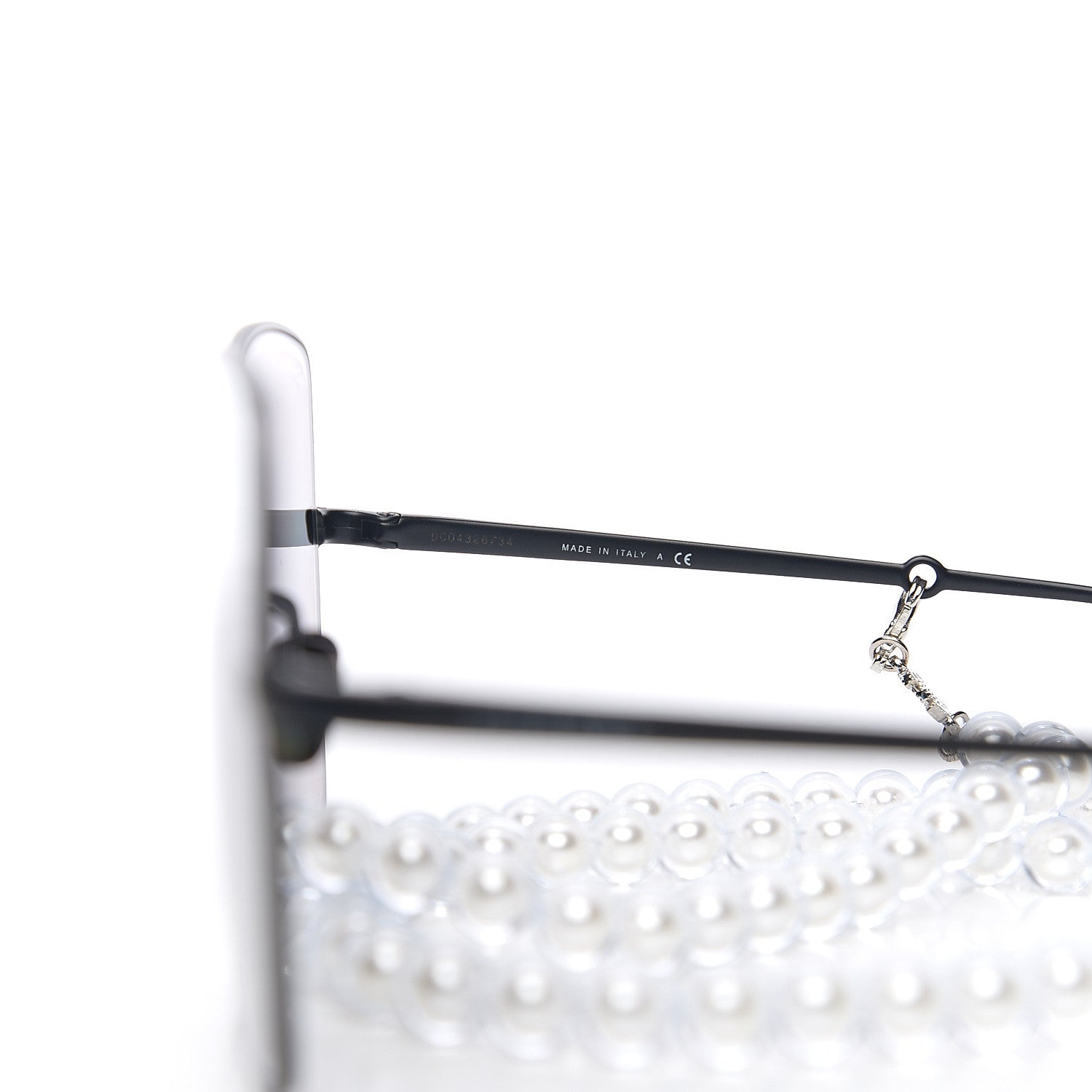 Chanel Butterfly Removable Pearl Chain Sunglasses 4262 Black 6 of 7