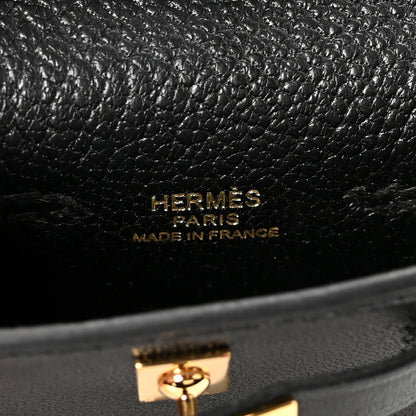 Hermes Tadelakt Mini Kelly Twilly Bag Charm Black 3 of 4