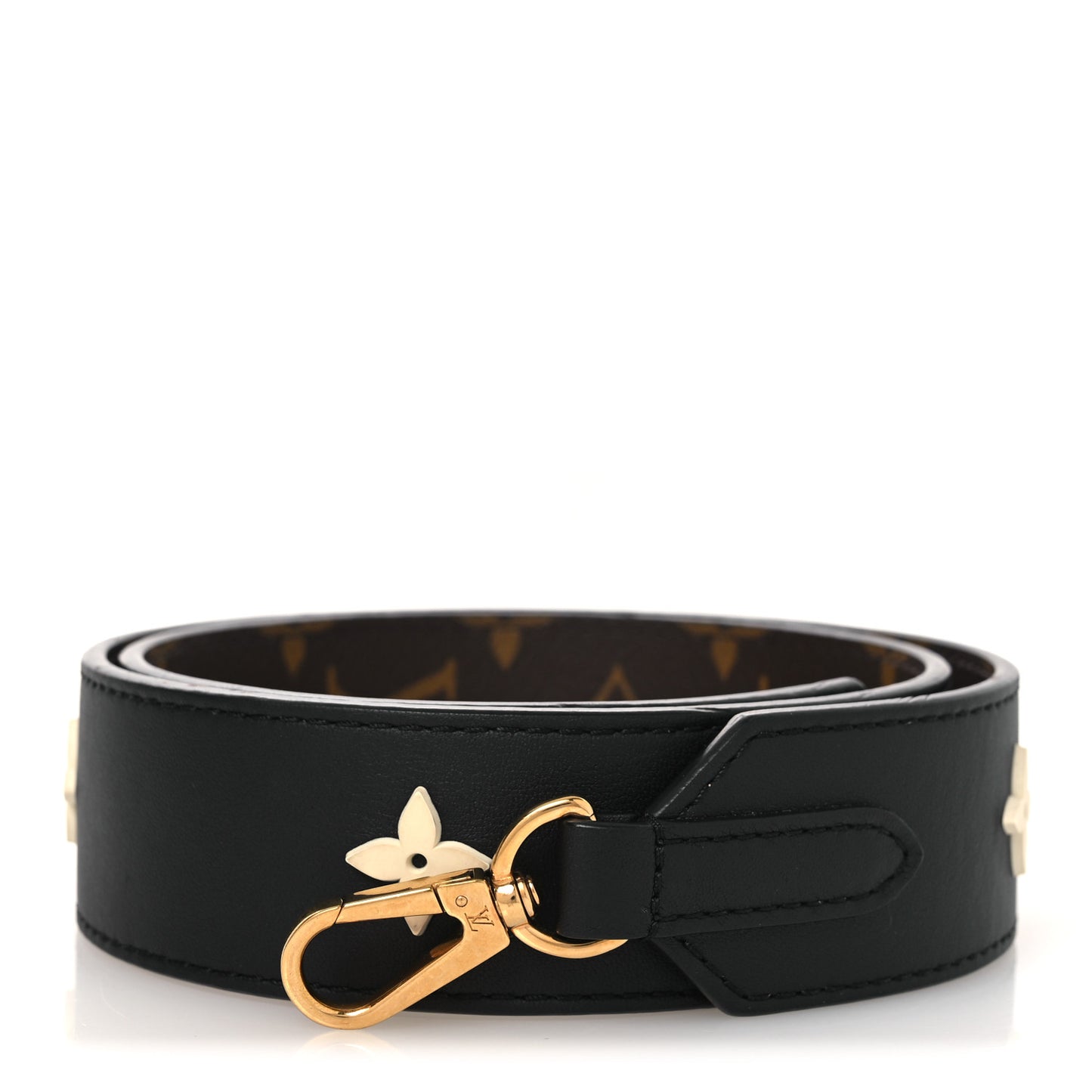 Monogram Letter Bandouliere Shoulder Strap Black