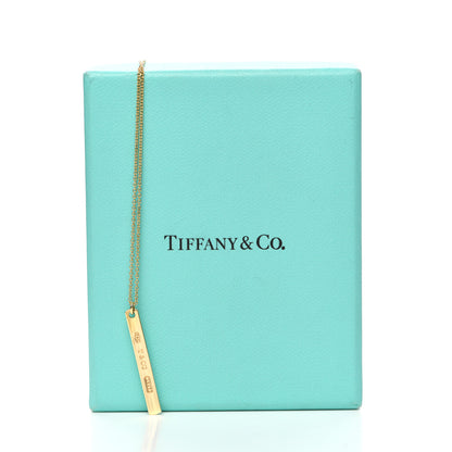 Tiffany 18K Yellow Gold 1837 Bar Pendant Necklace 6 of 6