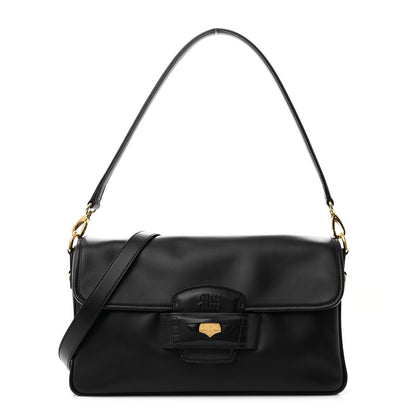 Miu Miu Fine Calf Penny Shoulder Bag Black 1 of 10