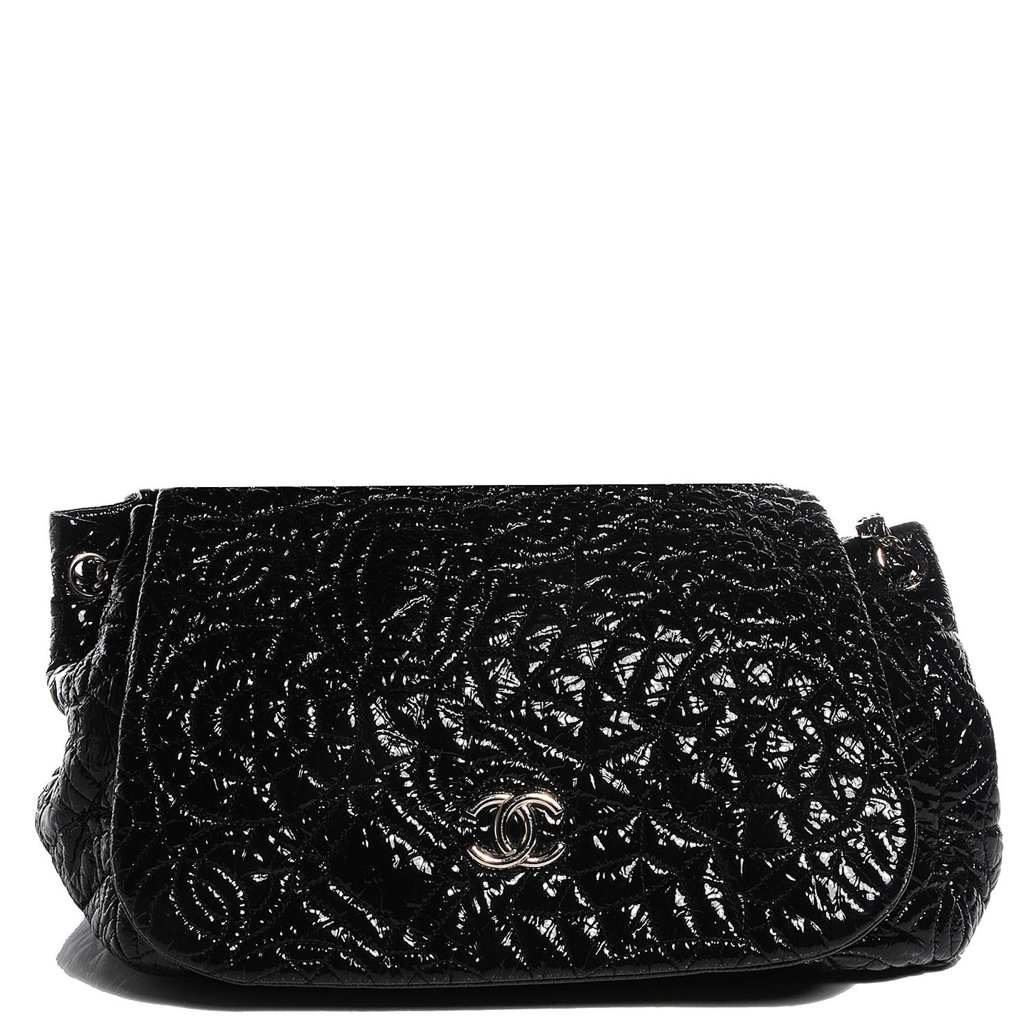 Vinyl Graphic Edge Accordion Flap Bag Black