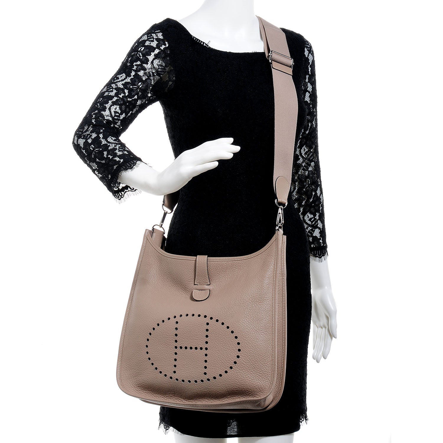 Hermes Taurillon Clemence Evelyne III GM Gris Tourterelle 2 of 15