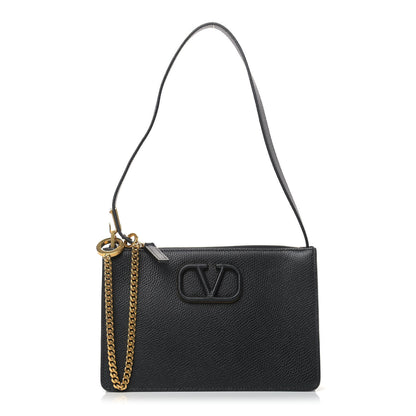 Valentino Garavani Grained Calfskin VSling Pouch Black 1 of 8