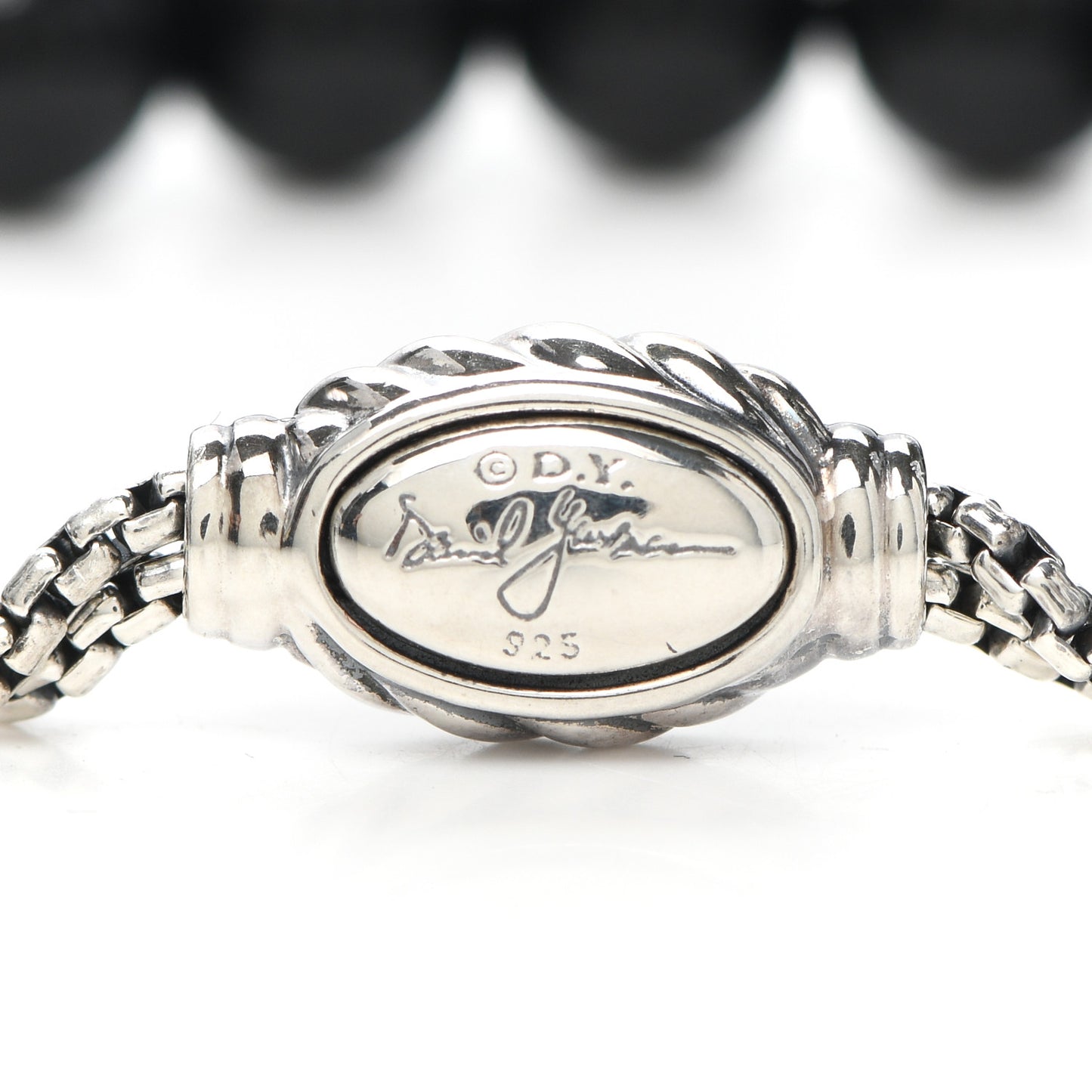 Sterling Silver Black Onyx 8mm Spiritual Beads Adjustable Bracelet