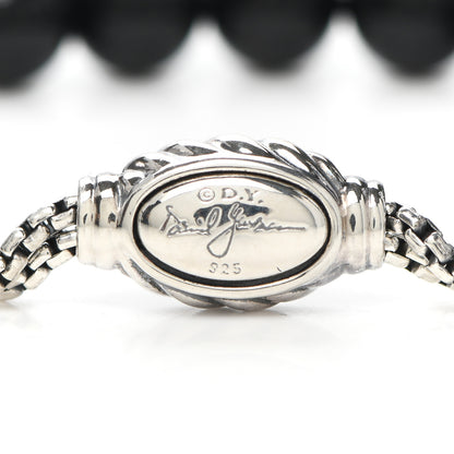 David Yurman Sterling Silver Black Onyx 8mm Spiritual Beads Adjustable Bracelet 4 of 4