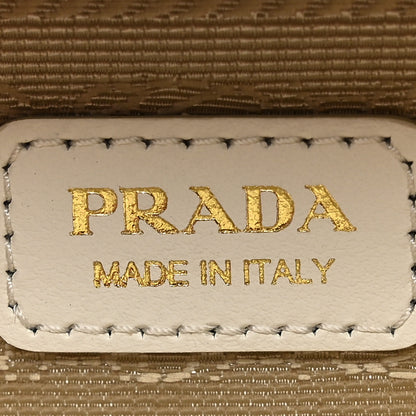 Prada Saffiano Metal Triangle Logo Mini Pouch with Handle White 6 of 10