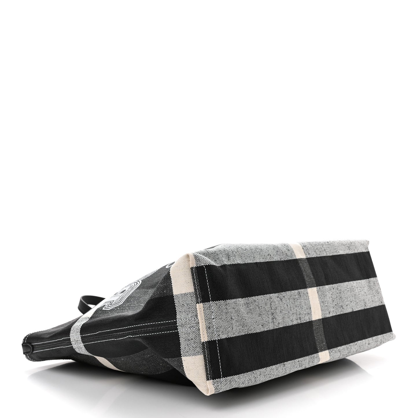 Coated Canvas Mega Check Medium Doodle Tote Black White