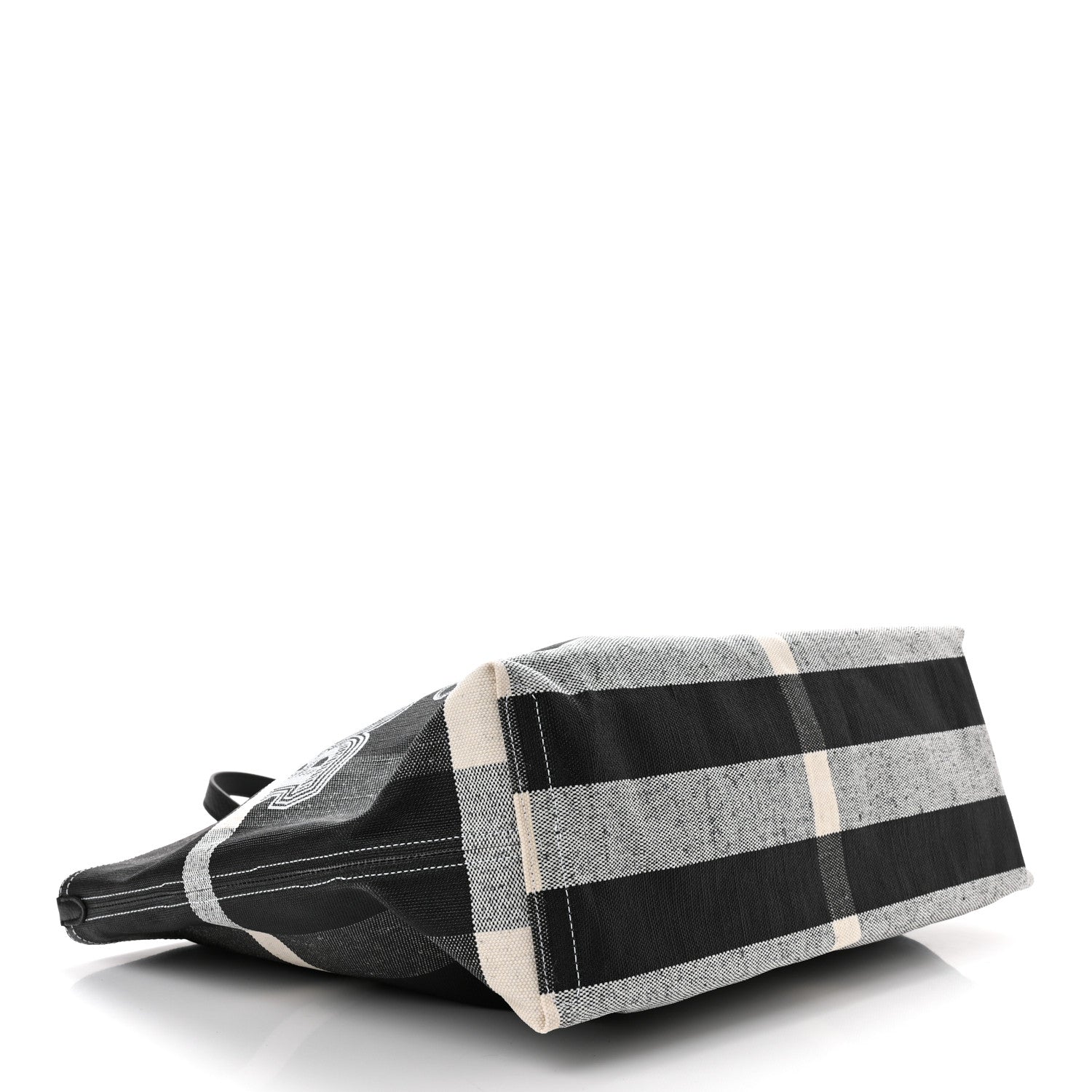 Burberry Coated Canvas Mega Check Medium Doodle Tote Black White 4 of 10