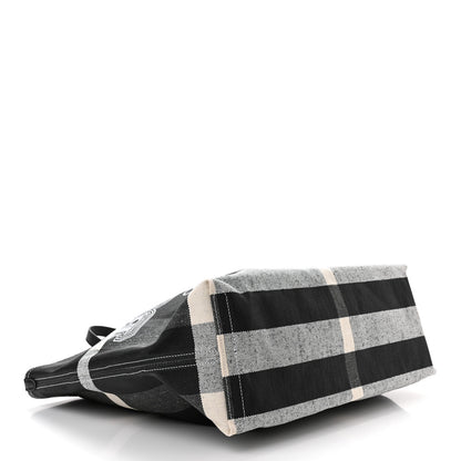 Burberry Coated Canvas Mega Check Medium Doodle Tote Black White 4 of 10