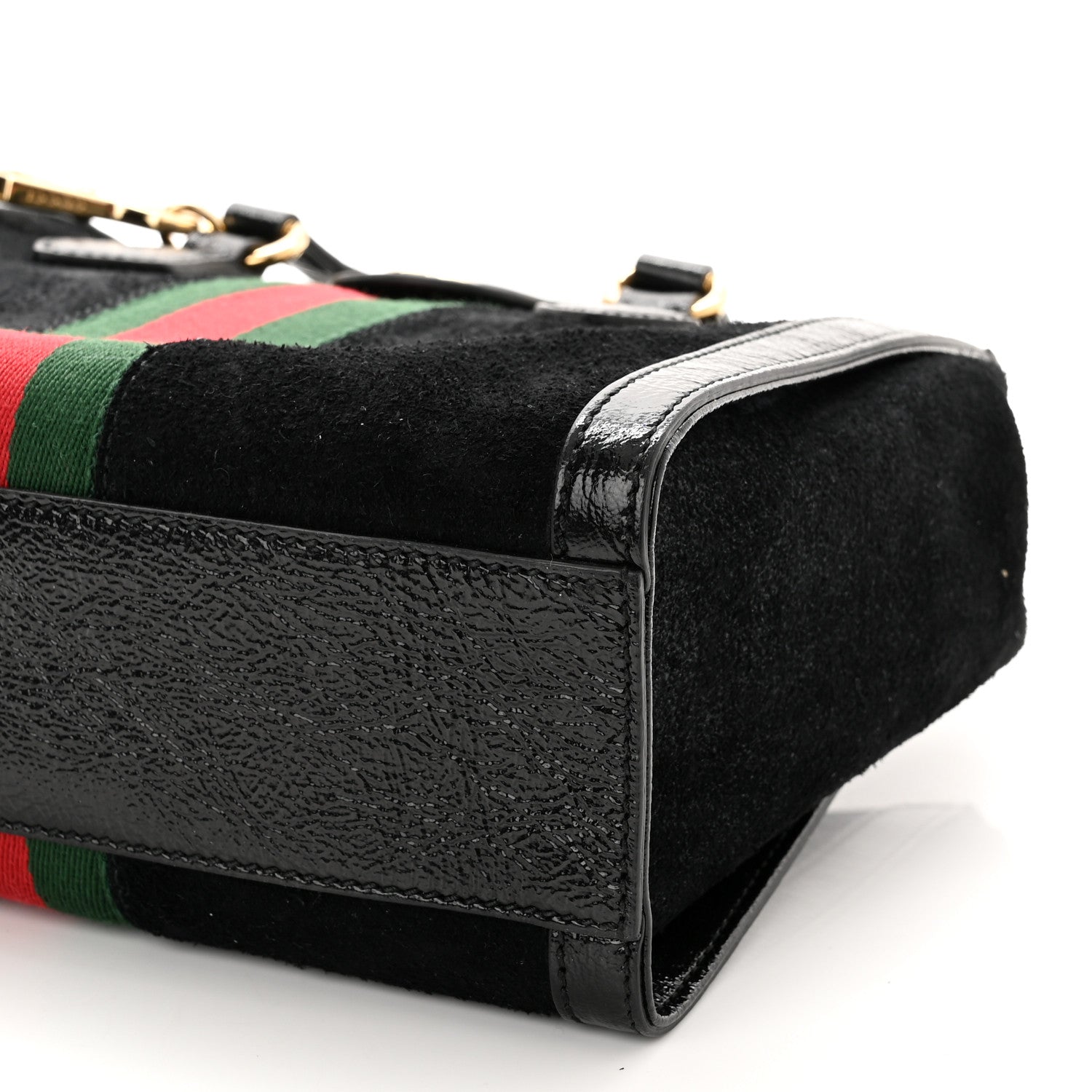 Gucci Suede Patent GG Web Small Ophidia Tote Bag Black 6 of 10