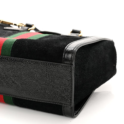 Gucci Suede Patent GG Web Small Ophidia Tote Bag Black 6 of 10