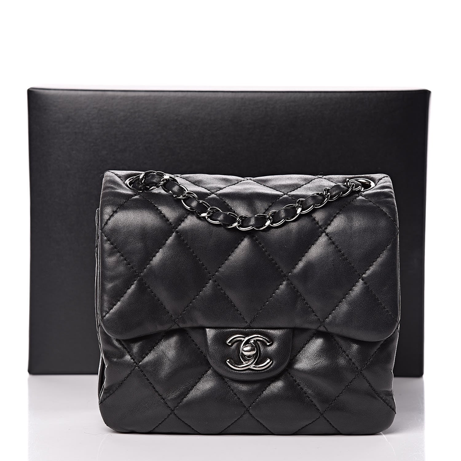 Chanel Lambskin Quilted Mini Chanel 3 Flap Black 12 of 12