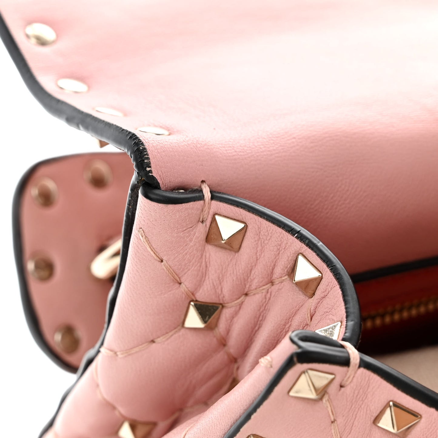 Nappa Medium Rockstud Spike Shoulder Bag Water Rose