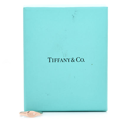 Tiffany 18K Rose Gold Diamond Micro Oval Signet Ring 57 8 5 of 5