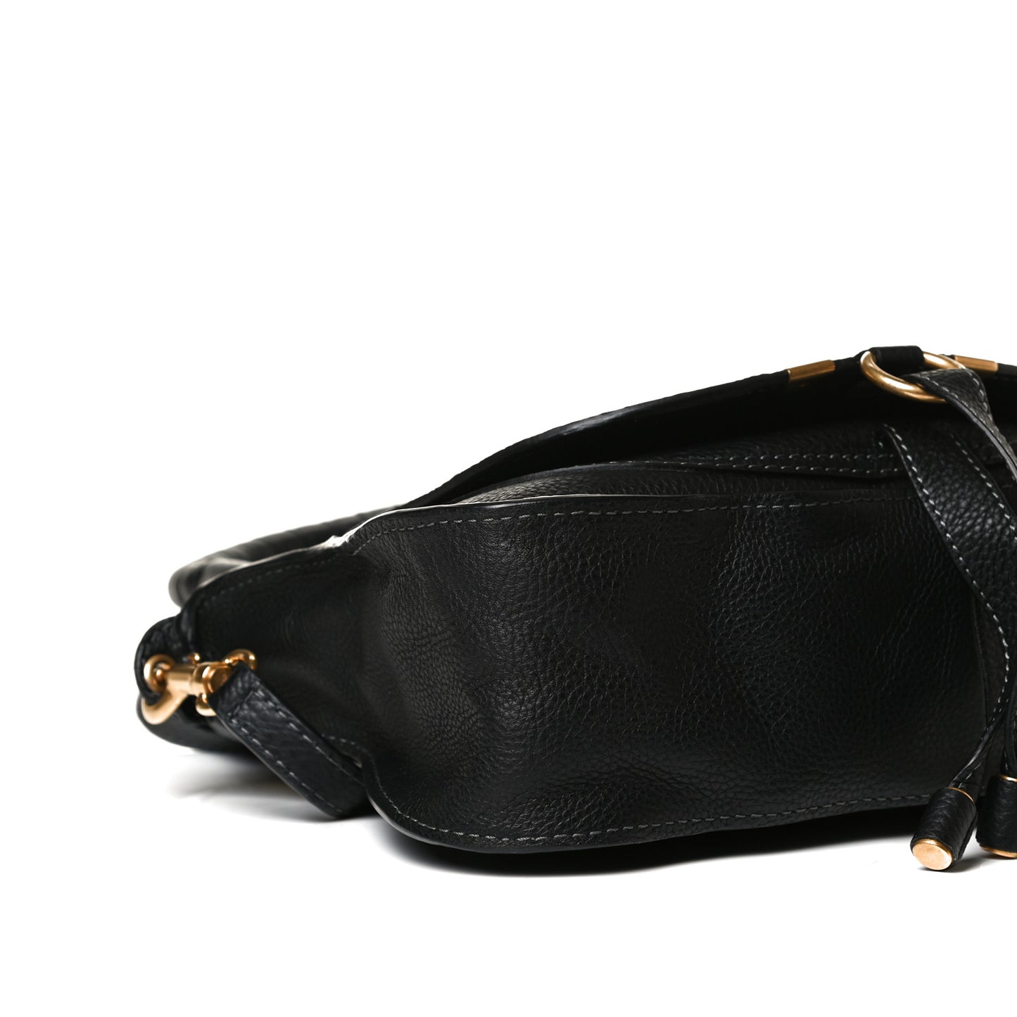 Calfskin Small Marcie Satchel Black