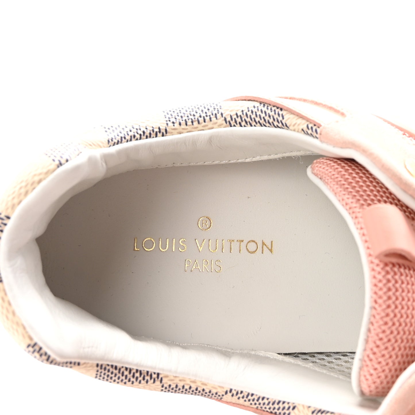 Suede Damier Azur Run Away Sneakers 37 Pink