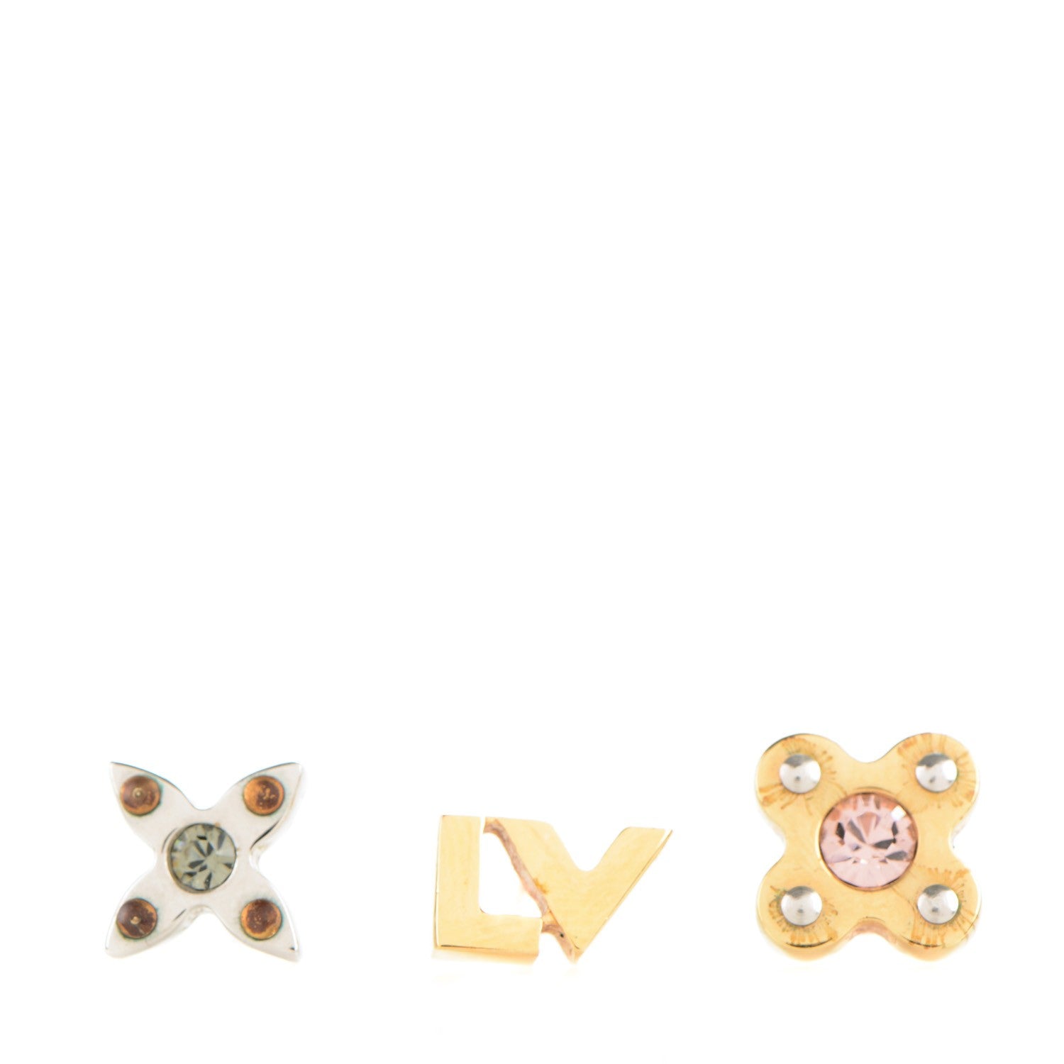 Louis Vuitton Swarovski Crystal Love Letter Timeless Ear Stud Earrings 1 of 5