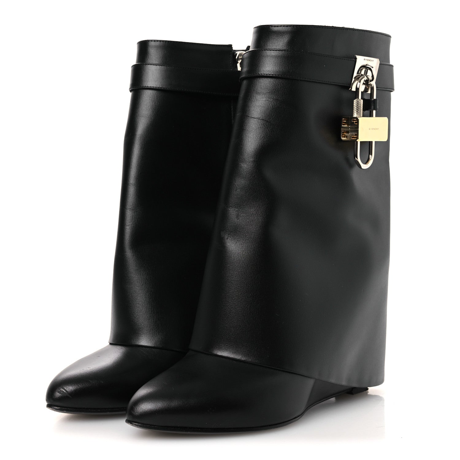 Givenchy Calfskin Shark Lock Ankle Boots 41 Black 4 of 15