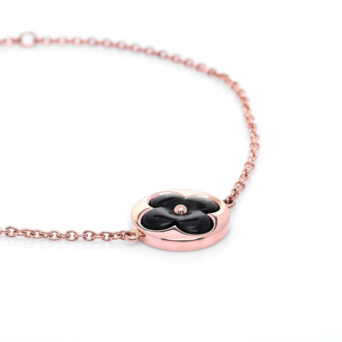 18K Pink Gold Grey Mother of Pearl Color Blossom Sun Bracelet