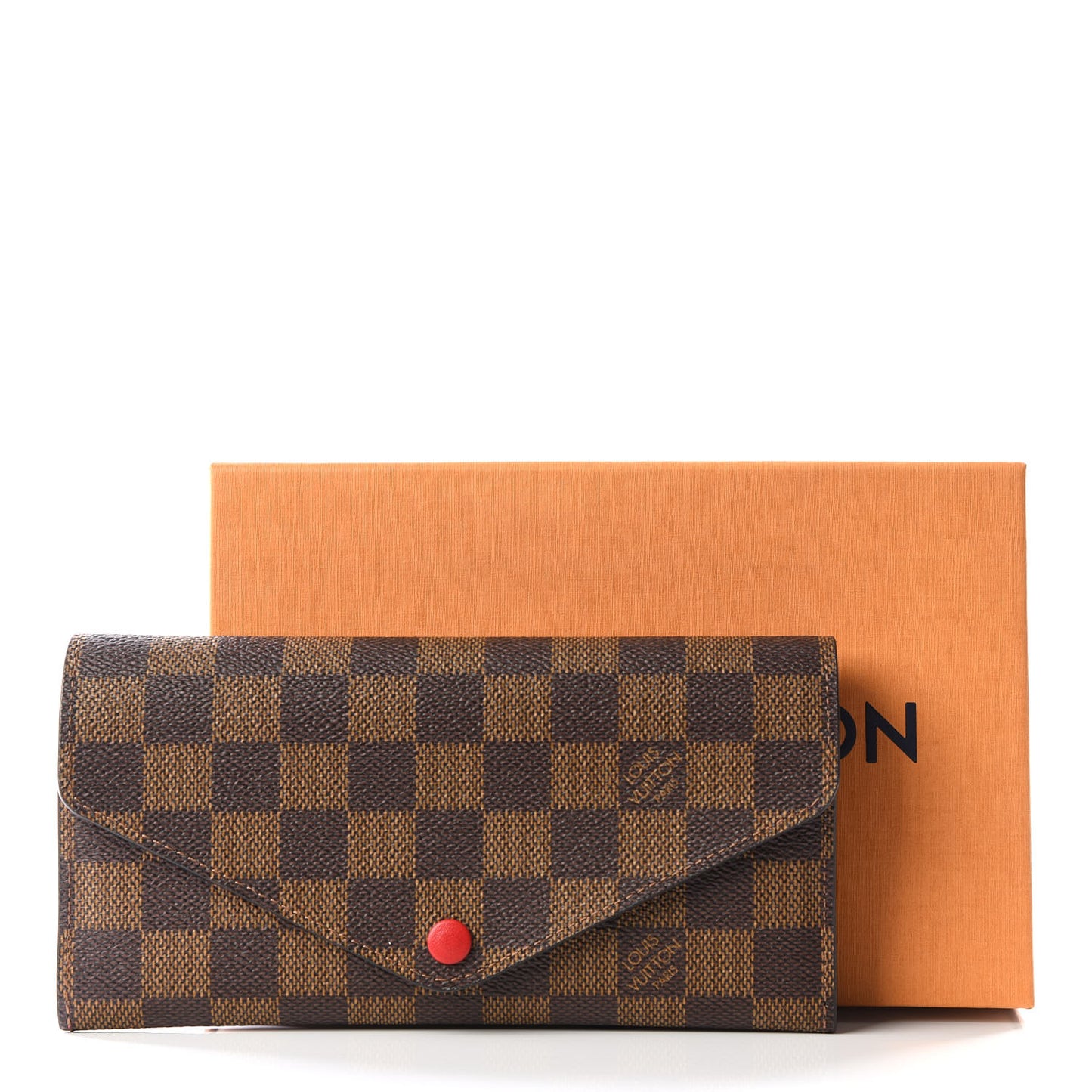 Damier Ebene Josephine Wallet Red