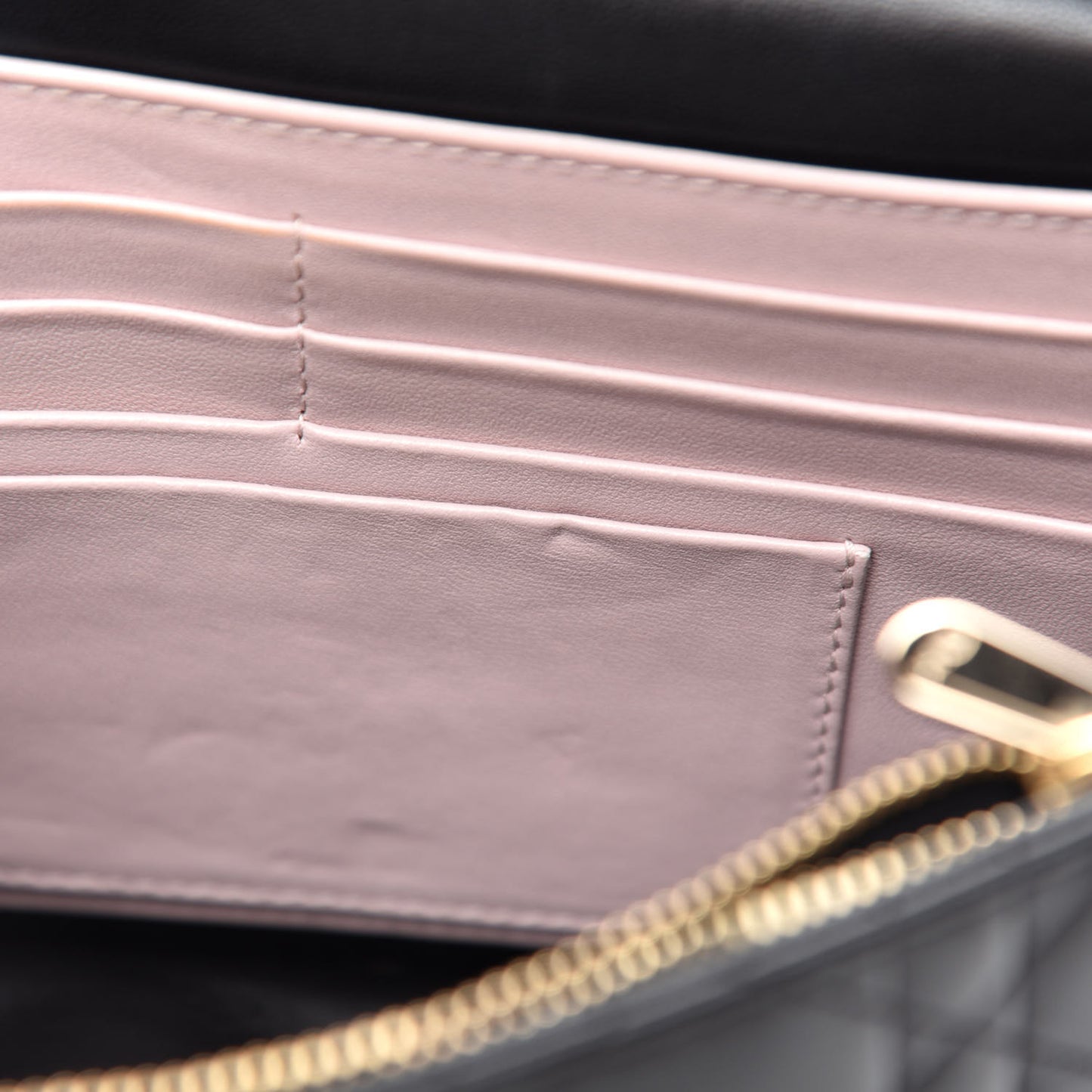Lambskin Cannage Miss Dior Promenade Pouch Black