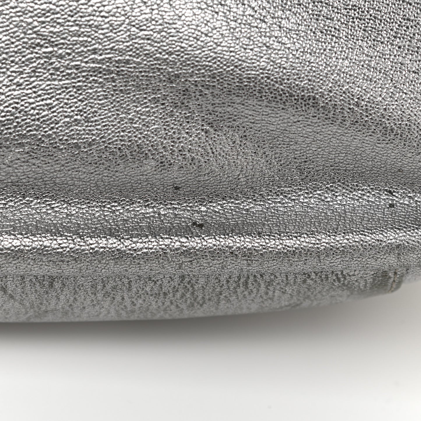 Metallic Deerskin Luxe Ligne Flap Silver