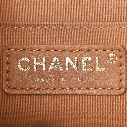 Chanel Shiny Caviar Quilted Medium Duma Pockets Drawstring Backpack Dark Beige 6 of 12