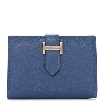 Hermes Epsom Bearn Card Holder Wallet Bleu Brighton 1 of 9