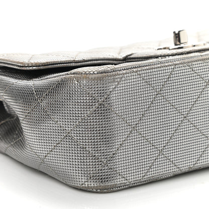 Chanel Metallic Calfskin Quilted Pixel Effect Mini Rectangular Flap Dark Silver 11 of 16