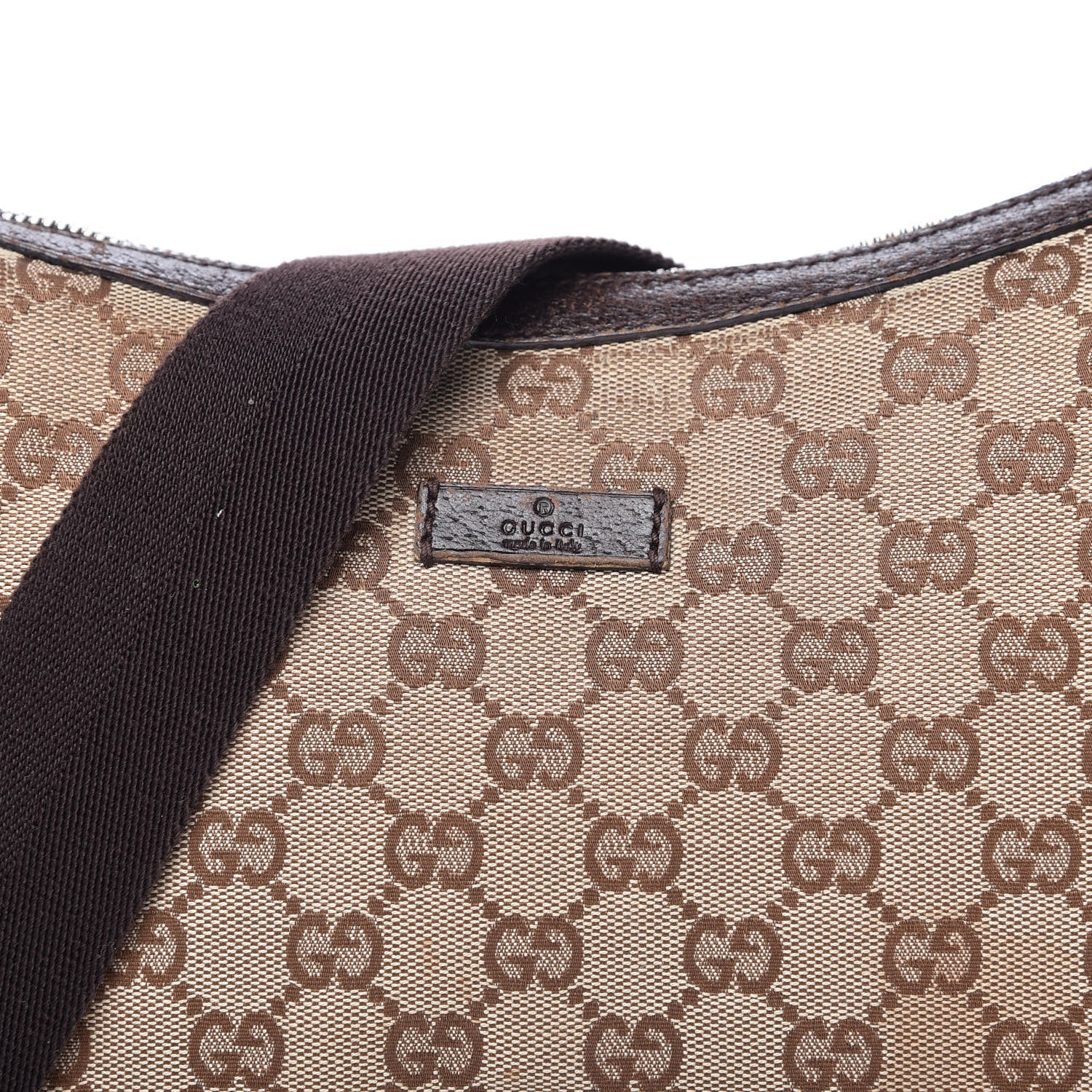 Gucci Monogram Medium Half Moon Hobo Dark Brown 10 of 15
