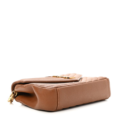 Saint Laurent Sheepskin Matelasse Chevron Monogram Medium College Bag Brick 4 of 11